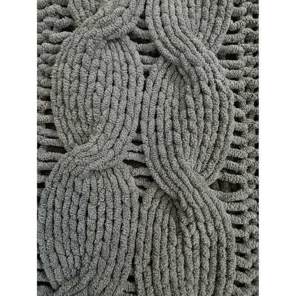 Marla Wynne Women's M Charcoal Chunky Cable Knit Grandmacore Sweater - Picture 6 of 12